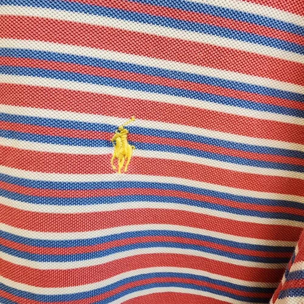 Vintage Mens‎ Polo Ralph Lauren Stiped Red, White, Blue XXL